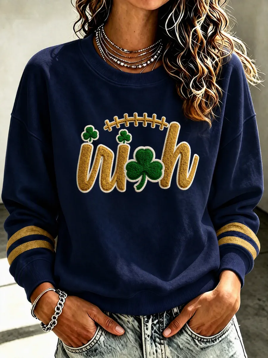 Women's Retro Rugby Round Neck Sports Shirt