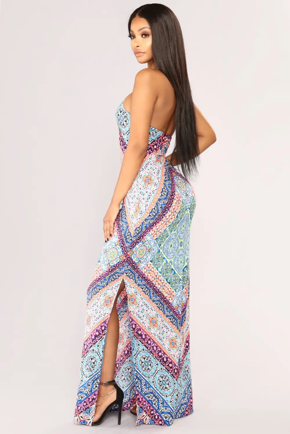 Winding Road Maxi Dress - Blue