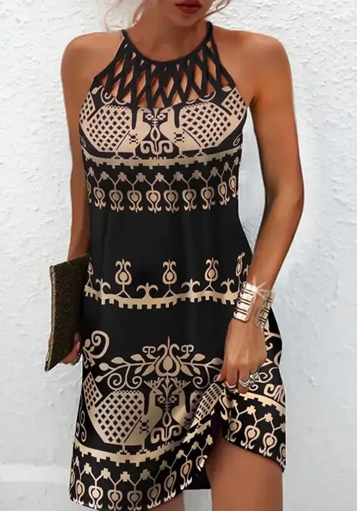 Travel Life Sleeveless Printed Casual Dress