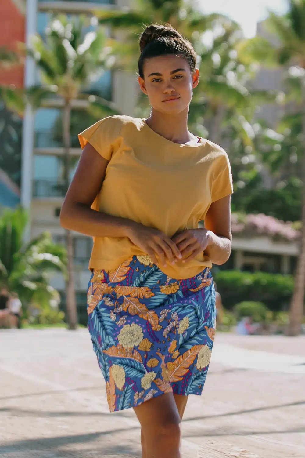 Honeygold Cap-Sleeve Crewneck Top-Honeygold