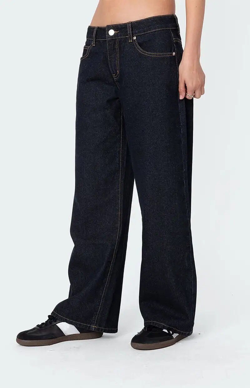 Edikted Petite Raelynn Washed Low Rise Jeans