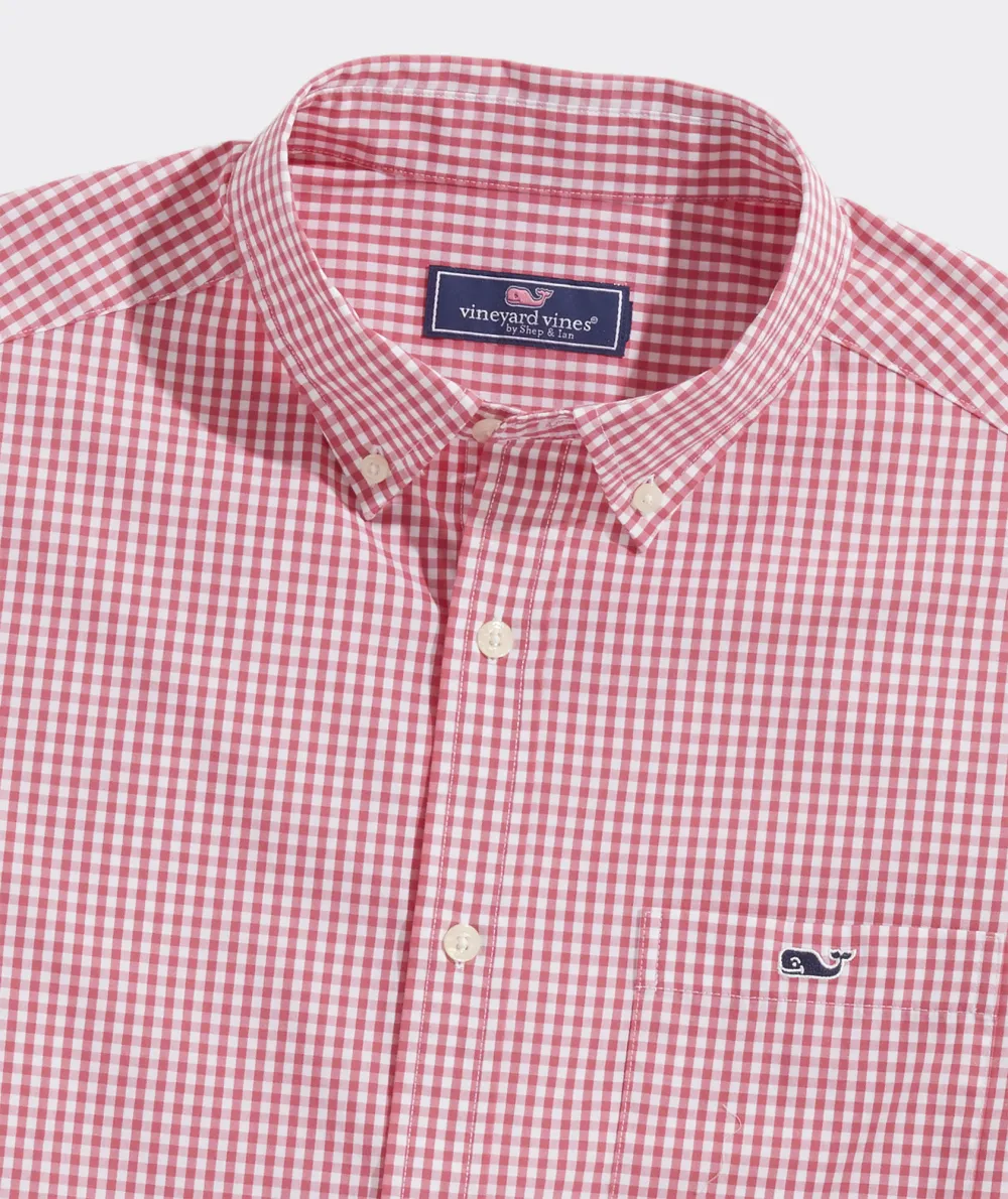 Stretch Poplin Gingham Shirt