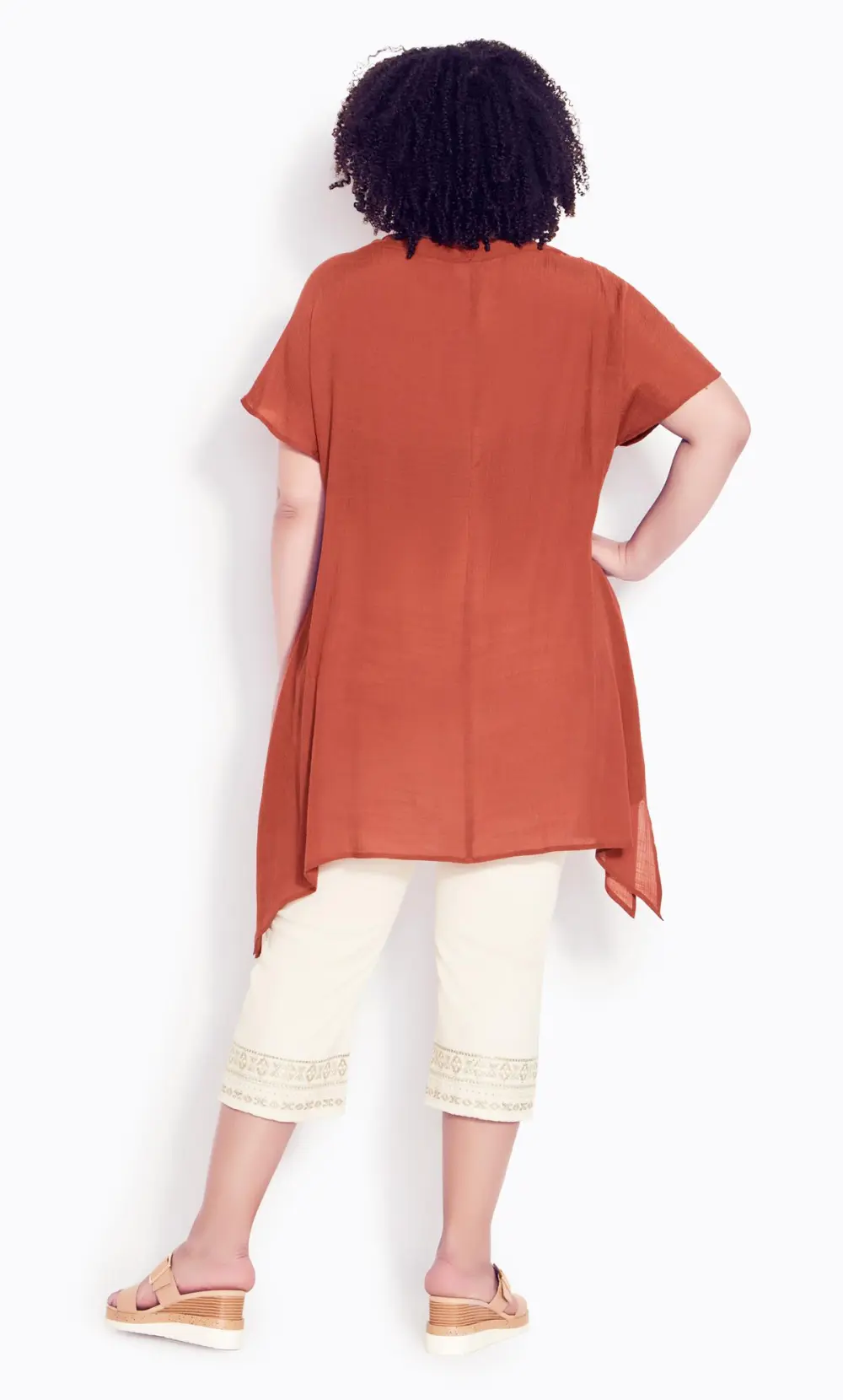 Evans Cream Cropped Jeans