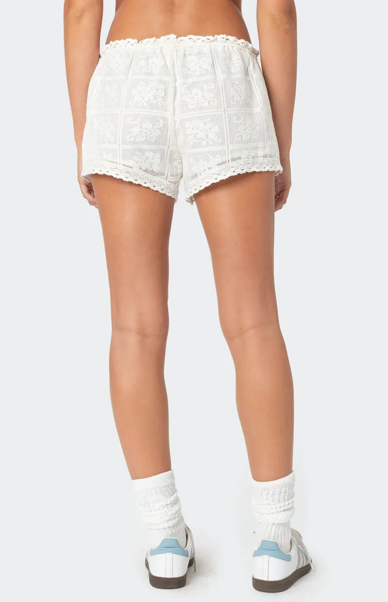 Edikted Needlepoint Lacey Shorts