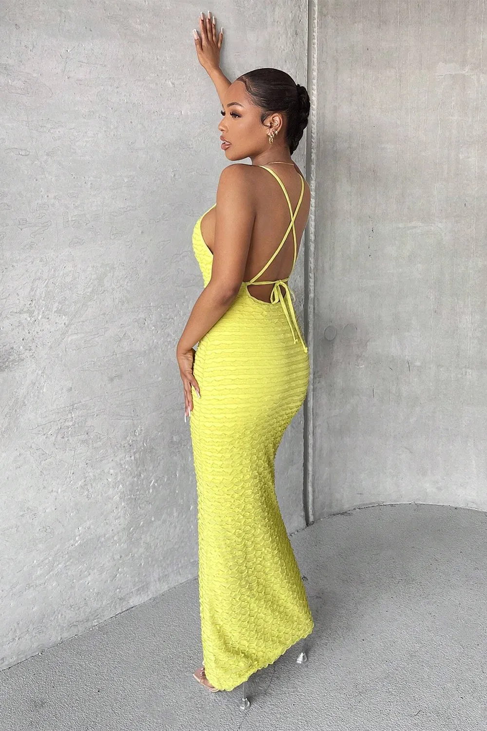 Crisscross Lace Up Backless Cami Dress