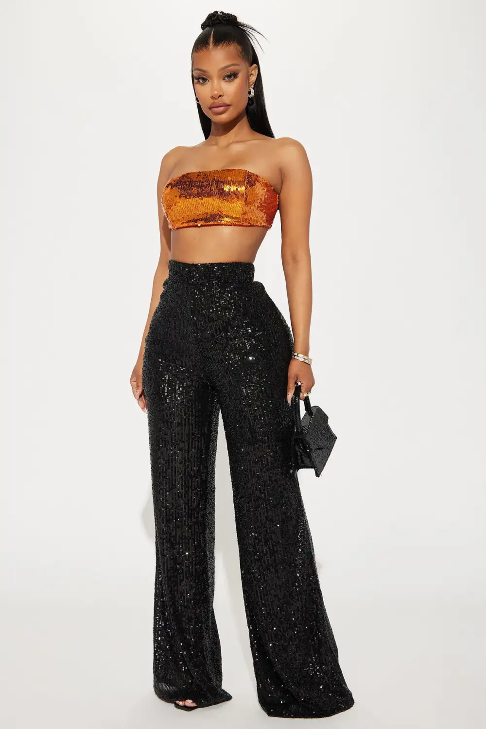 Nemara Sequin Top - Orange