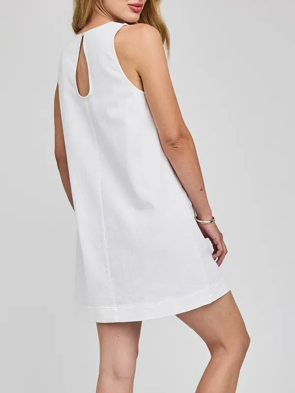 Button Front Sleeveless Mini Dress