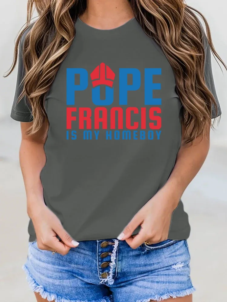 Women's Pf Is My Homeboy Print Short Sleeve Cotton T-Shirt