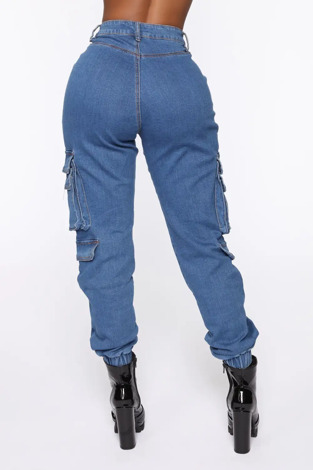 Good Vibes Always Denim Joggers - Blue