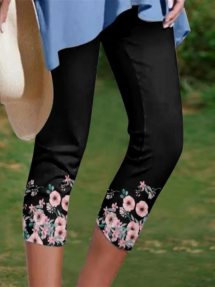 Printed Multicolor Cropped Pants
