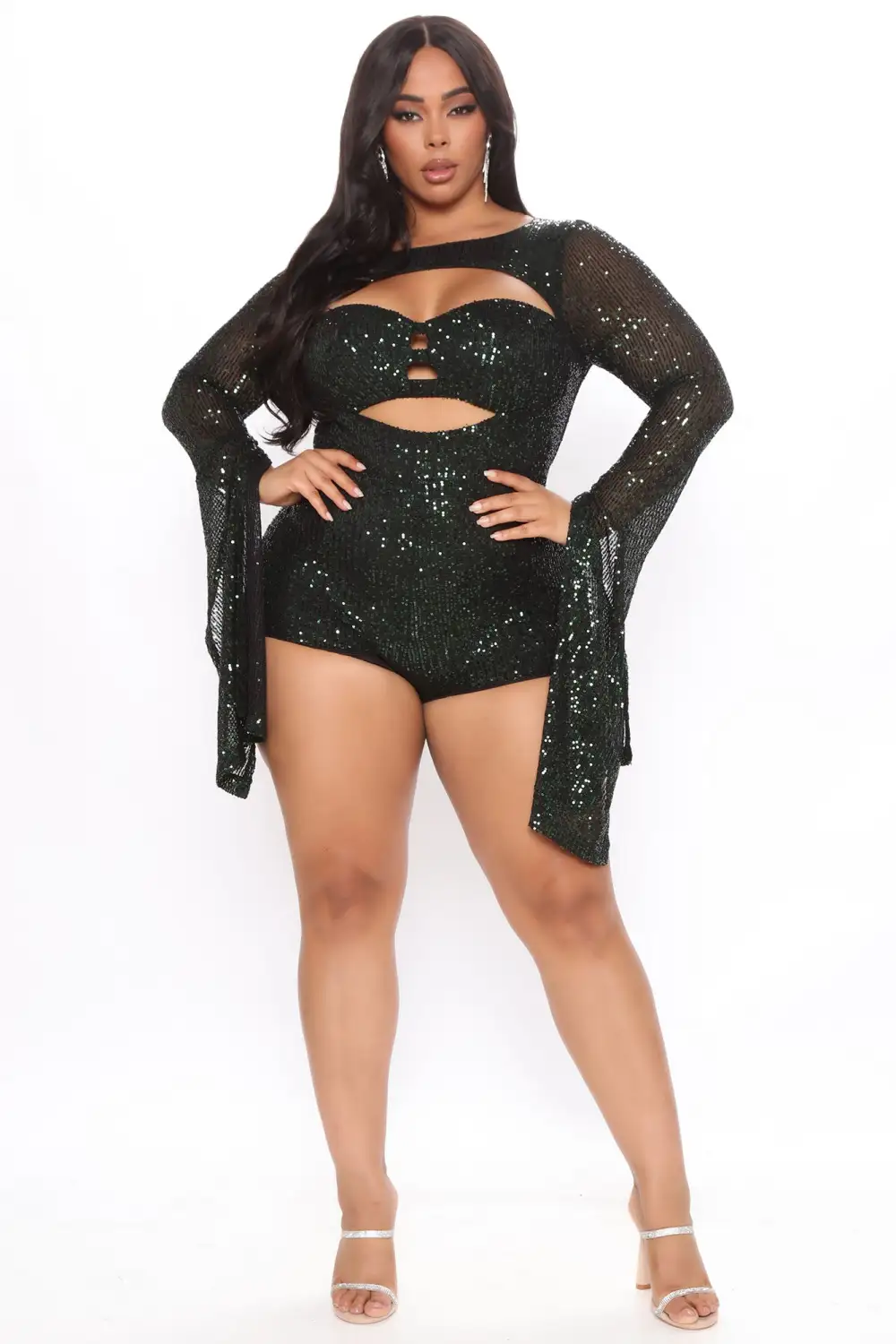 That Glimmer Glow Romper - Hunter