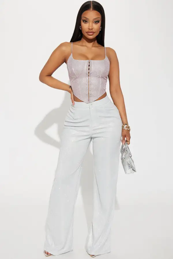 Party Never Stops Metallic Corset - Blush