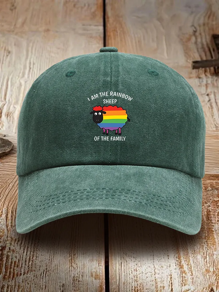 I Am The Rainbow Sheep Of The Family Printed Baseball Cap
