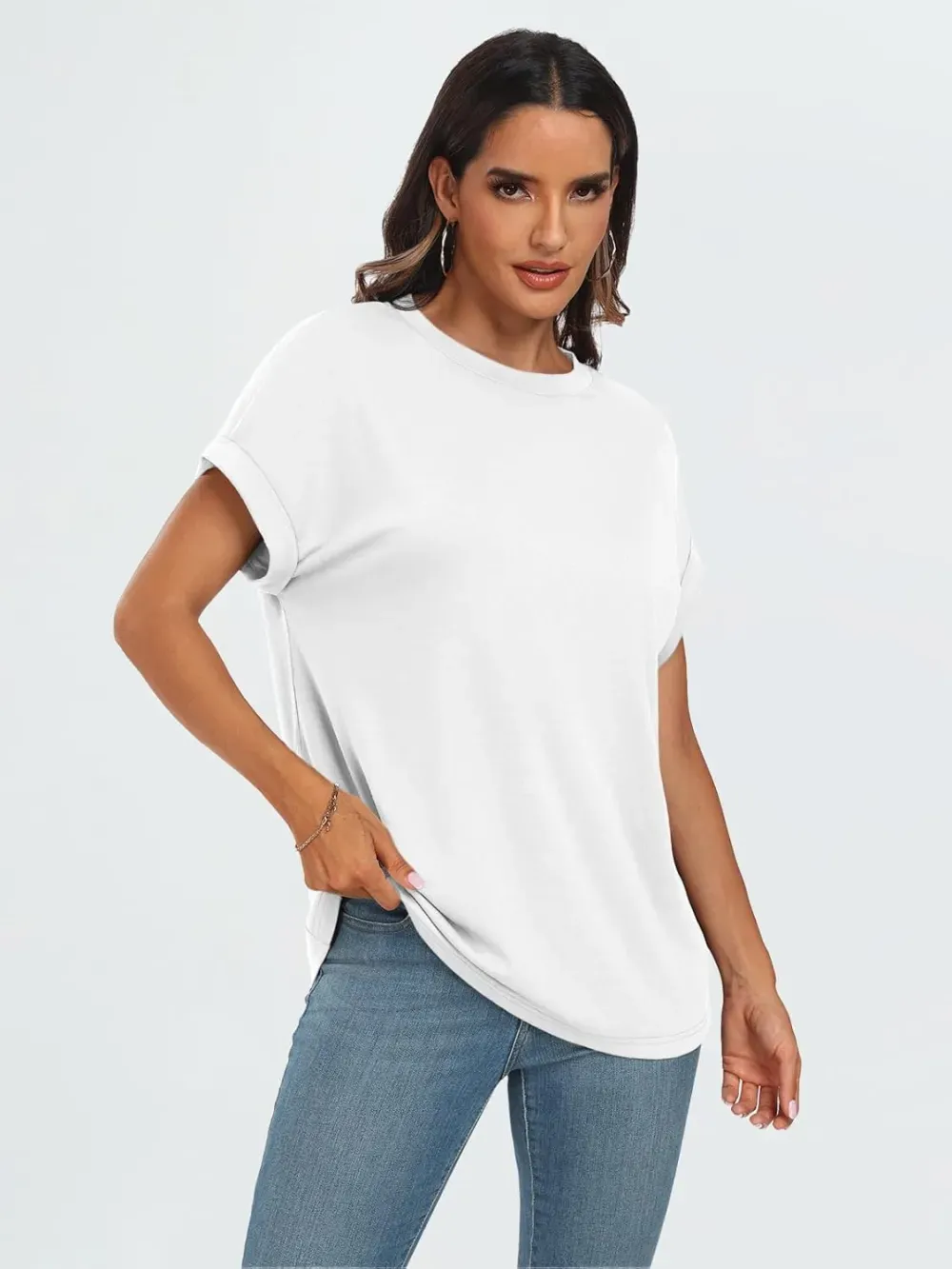 AUTOMET Women Tops Casual Basic T Shirts Loose Fit Crewneck Short Sleeve Summer Outfits