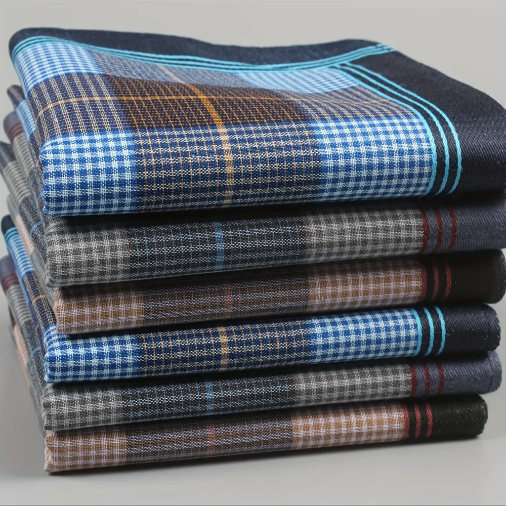 Striped Vintage Pure Cotton Square Handkerchief