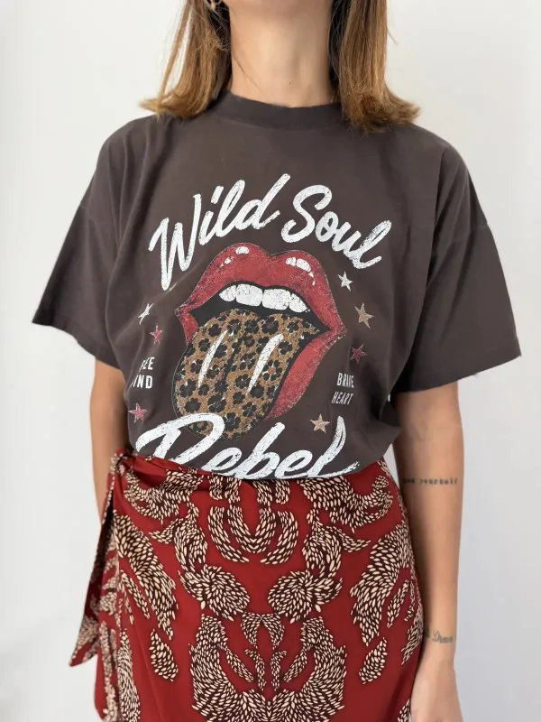 Lightweight Graphic Crewneck Cotton Tee Top