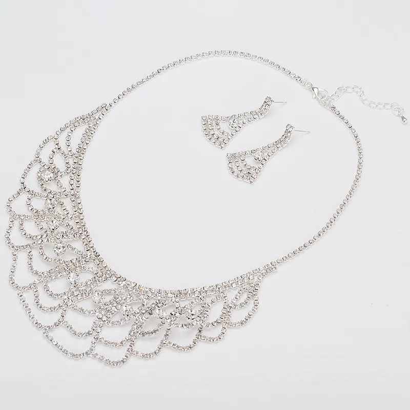 Necklace and earrings two-piece combination jewelry