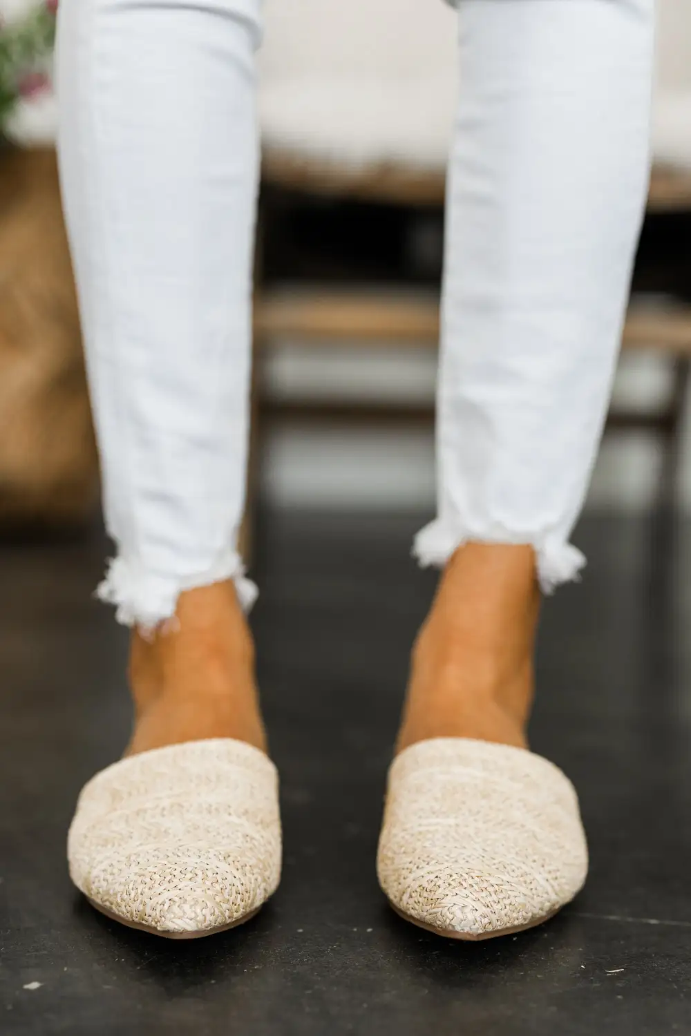 Out In The Sun Natural Brown Flat Mules