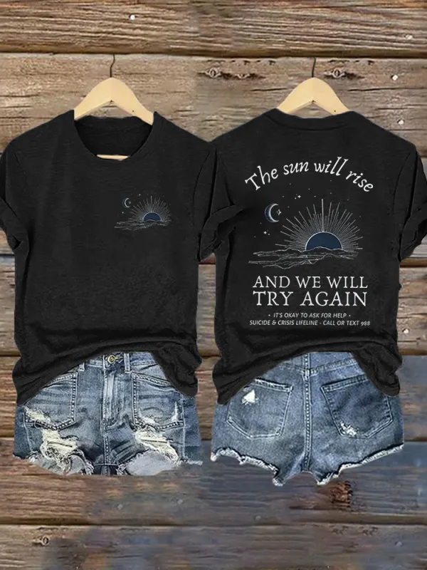 Women'S The Sun Will Rise Round-Neck T-Shirt