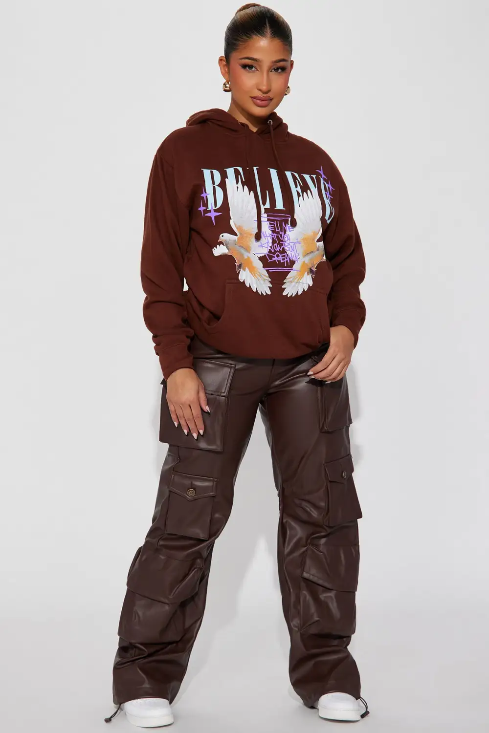 Believe Hoodie - Brown