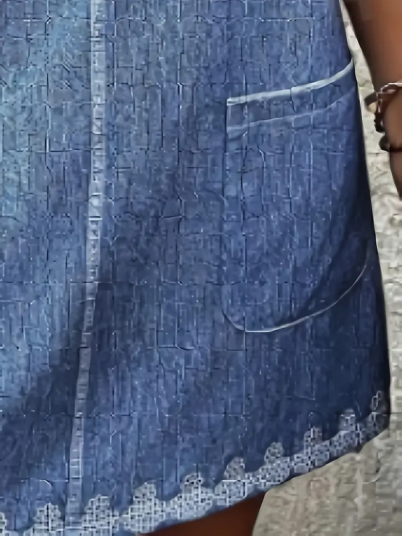 New Sexy Cool Sleeveless Mini Dress with U-neck and Denim-like Fabric for Women in Summer