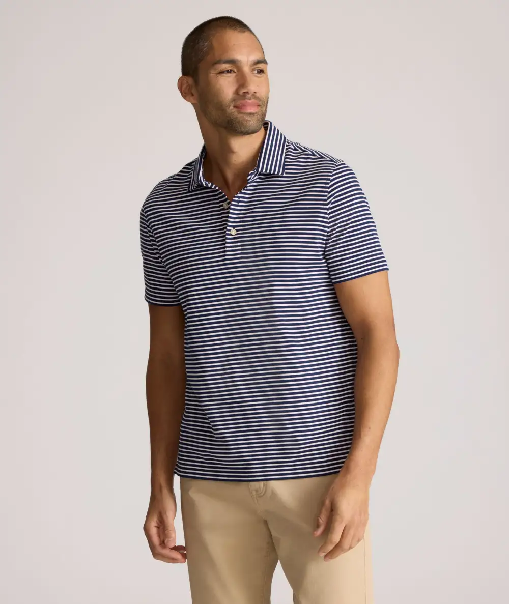 Striped Jersey Performance Polo