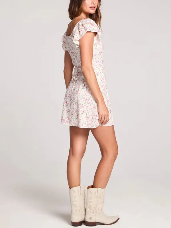 Linen Blend Sleeveless Mini Dress