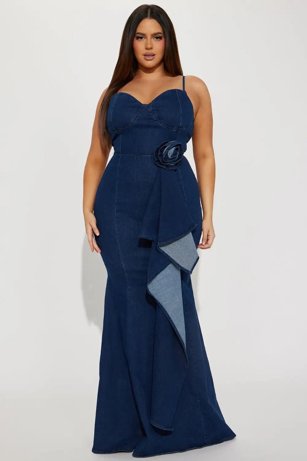 Justyne Denim Gown - Denim