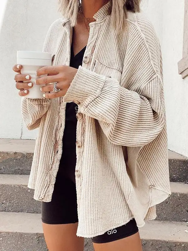 Fashion Lapel Double Pocket Panel Jacket