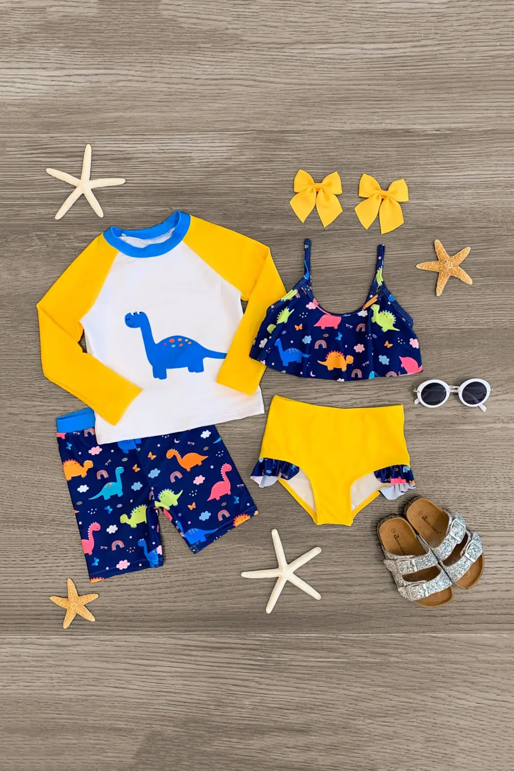Yellow & Blue Dinosaur Swimsuit - Boy & Girl!