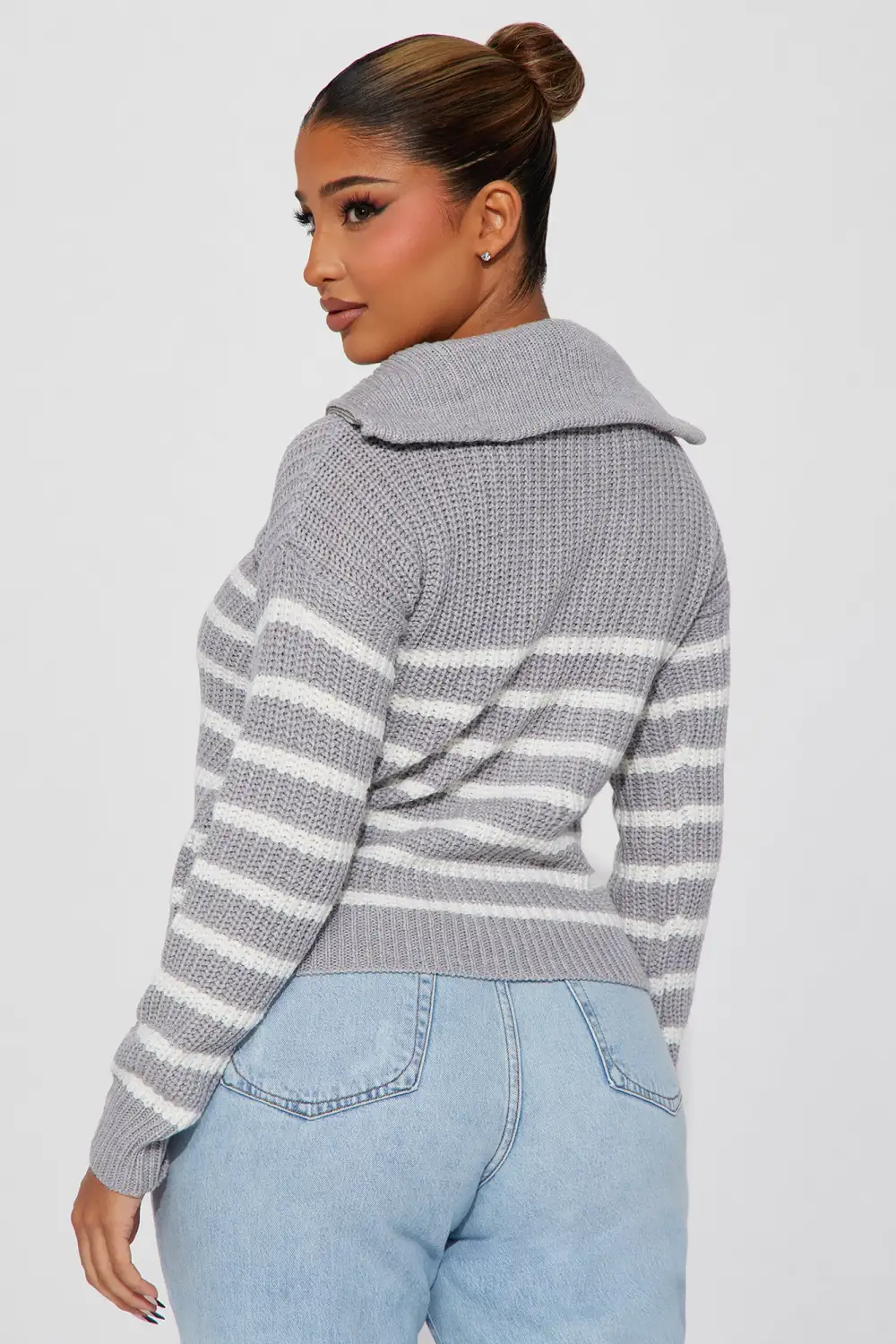 Aligned With You Sweater - Grey/combo