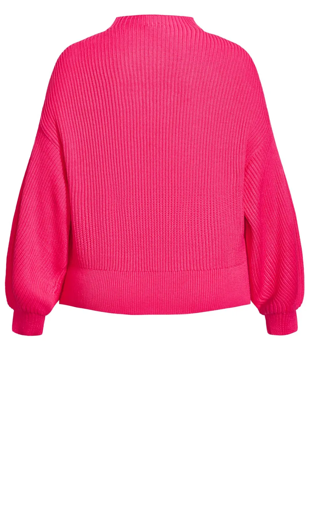 Evans Bright Pink Balloon Sleeve Knitted Jumper