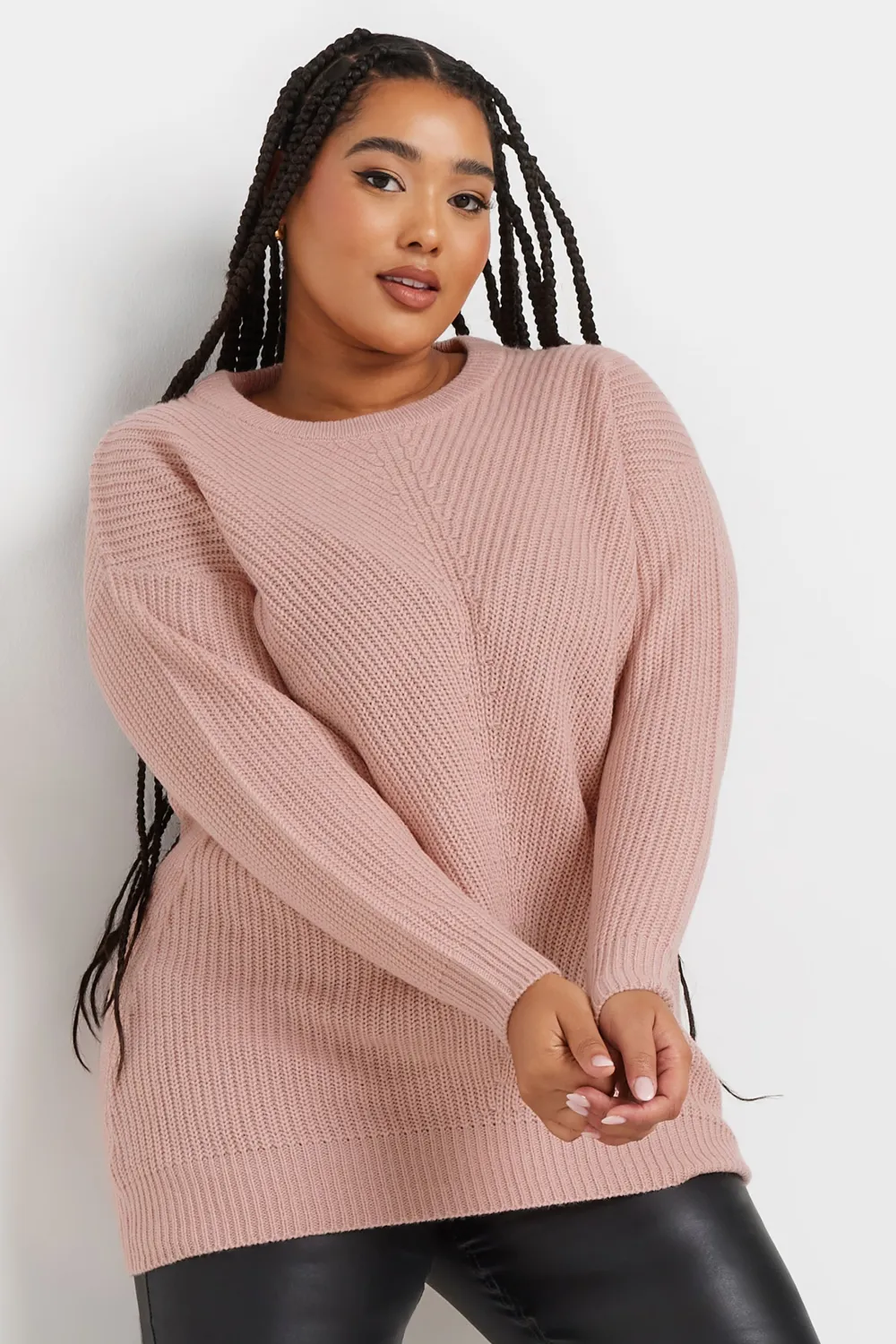 YOURS Curve Pink Essential Knitted Jumper