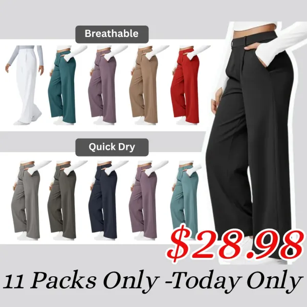 High Waisted Work Pants for Women Business Casual Outfits Office Dress Pants Trousers with Pockets