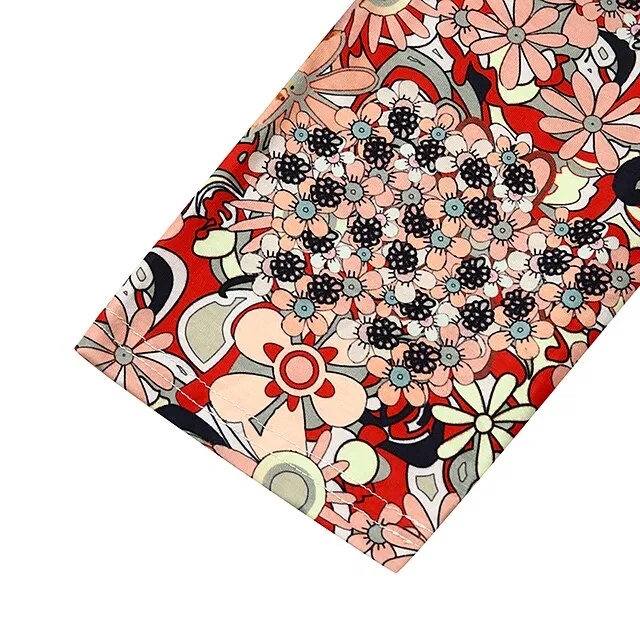 Women's Casual Dress Ethnic Dress Midi Dress Red Half Sleeve Floral Print Fall Spring Summer V Neck Casual Vacation 2023 S M L XL XXL 3XL