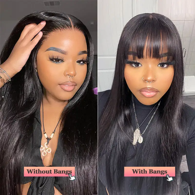 One Wig Two Styles | Glueless 5x5/9x6 Straight Lace Closure Wig With FREE Removeable Bangs