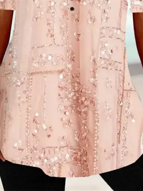 Women's Half Sleeve V-neck Floral Printed Top