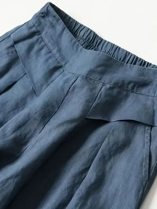 Solid Wide Leg Pants, Casual Palazzo Pants For Spring & Summer, Women's Clothing