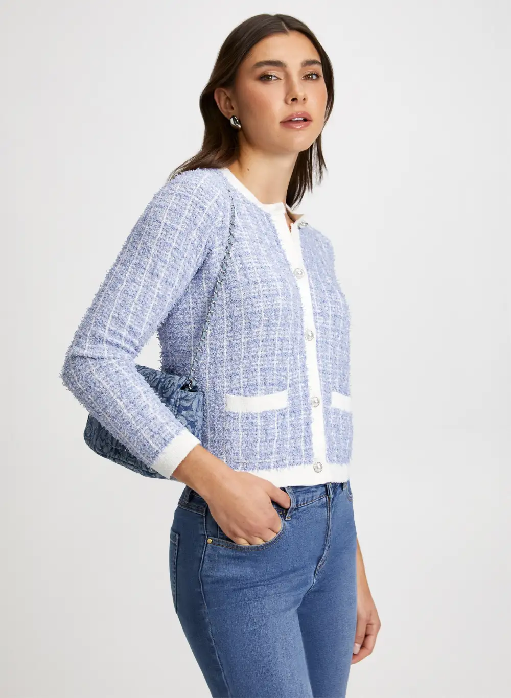 Short Bouclé Cardigan