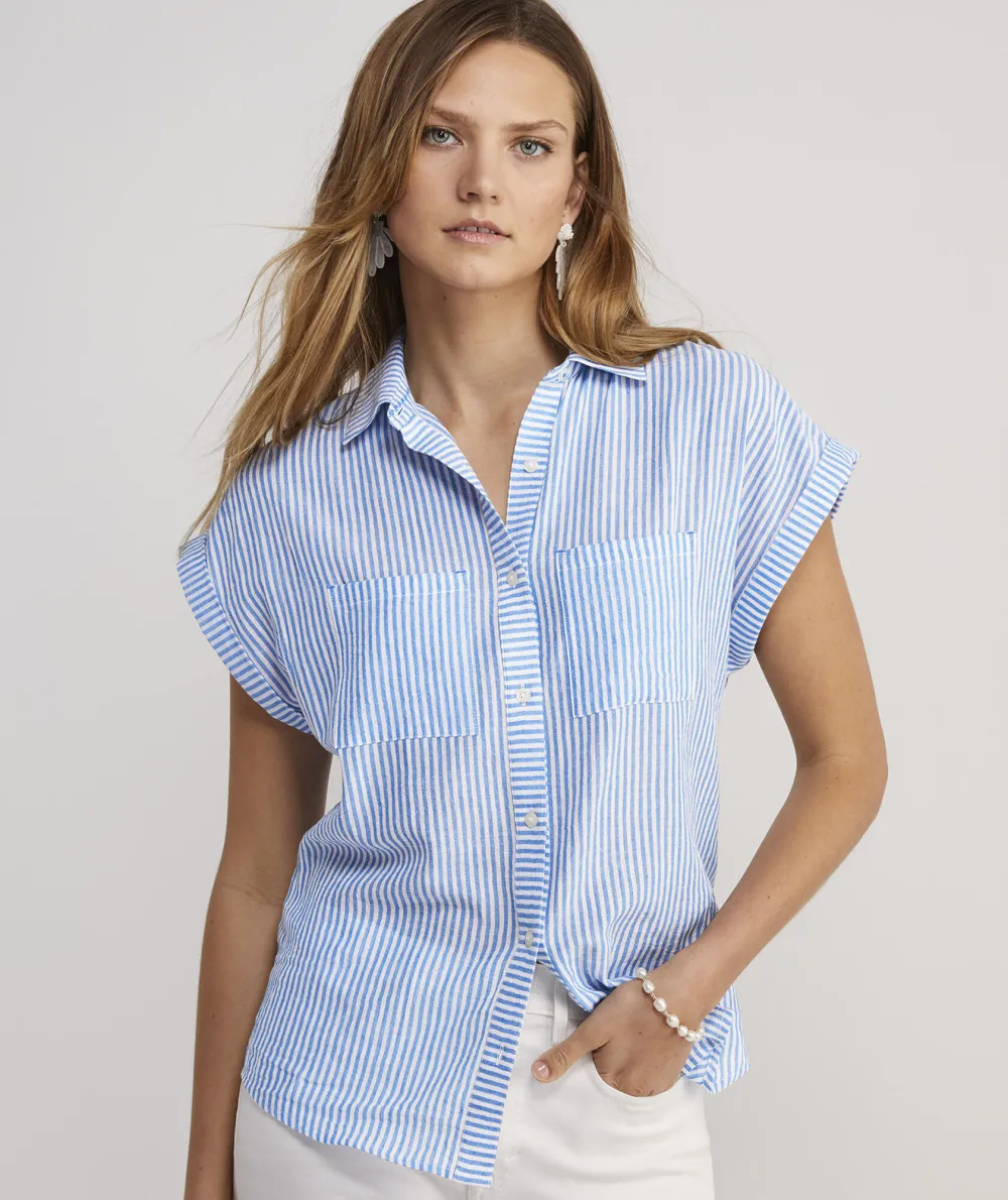 Lightweight Short-Sleeve Button-Down