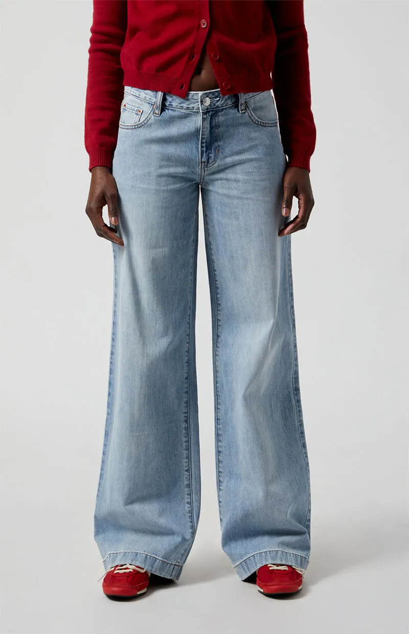 PacSun Casey Low Rise Baggy Jeans Light Indigo