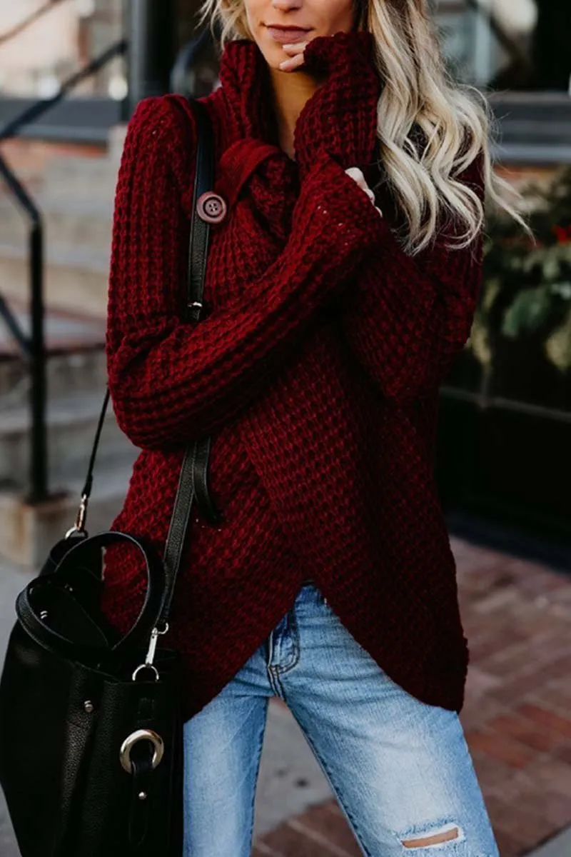 Irregular Winter Shawl Sweater