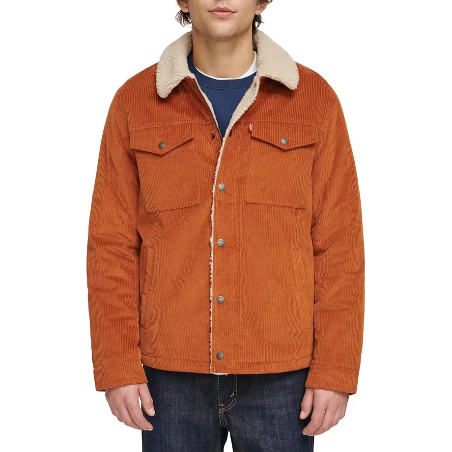 Men's Corduroy Sherpa Lined Trucker Jacket