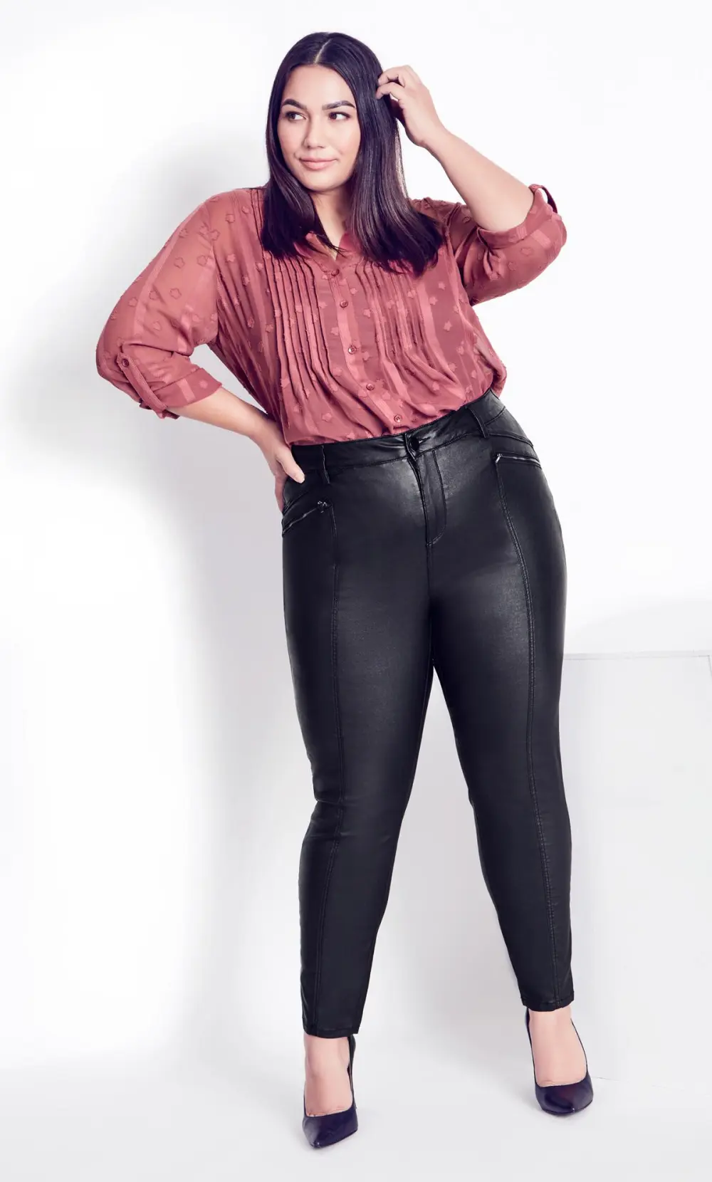 Evans Black Faux Leather Jeans