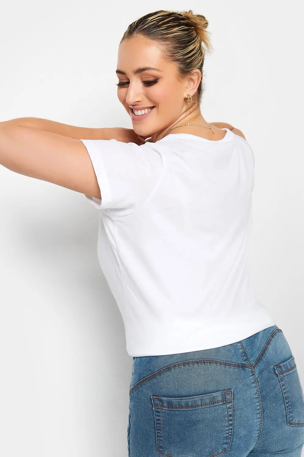 YOURS FOR GOOD Curve Indigo Blue Pull On Bum Shaper Stretch LOLA Jeggings