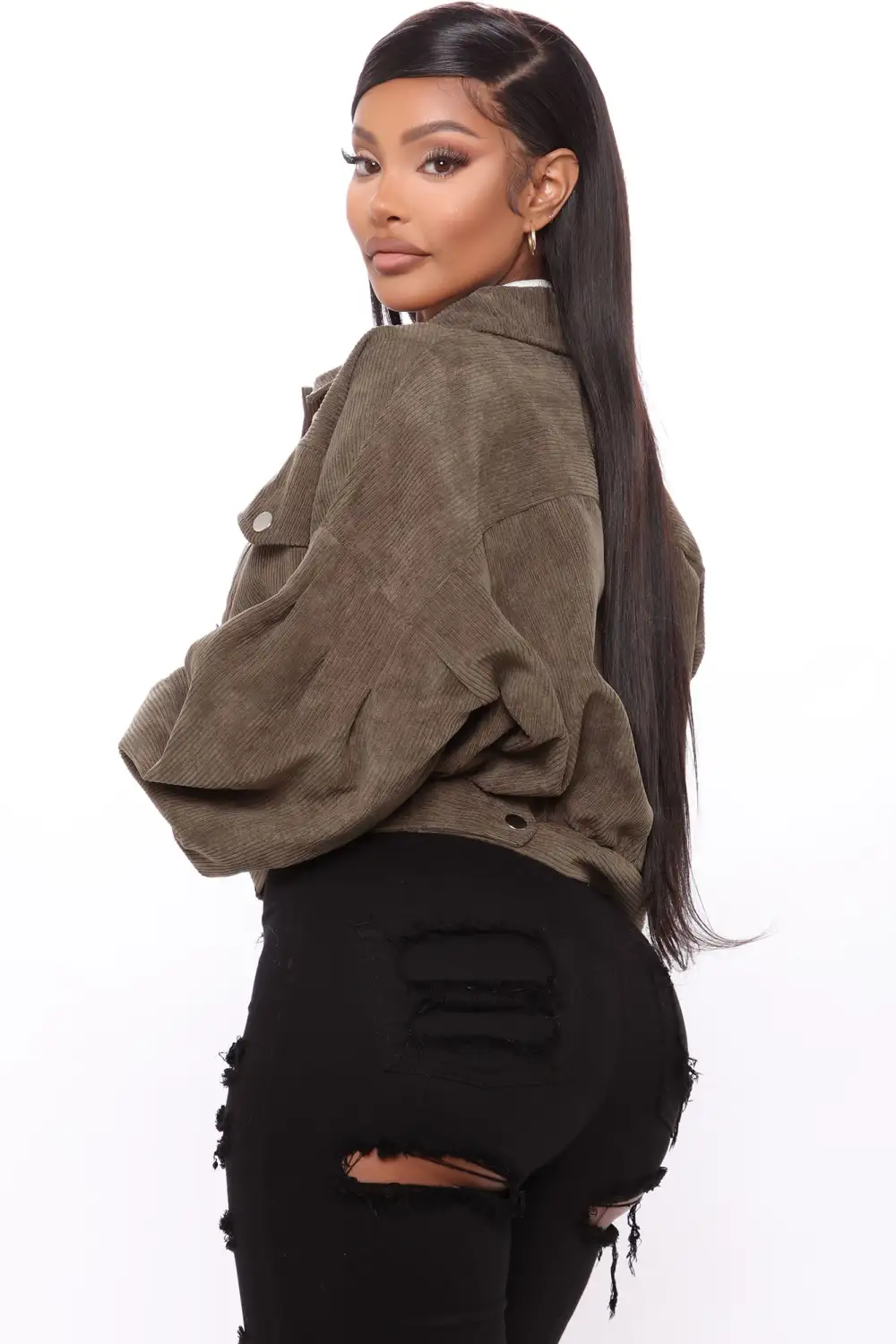 Road Tripping Corduroy Jacket - Olive