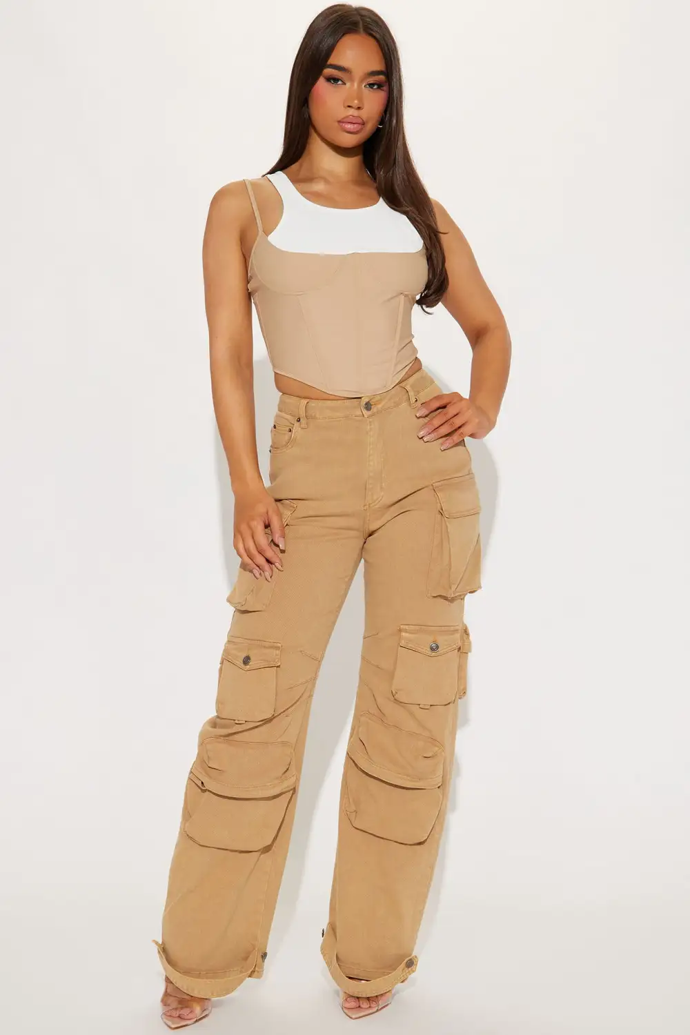 Stick With You Corset Top - Tan