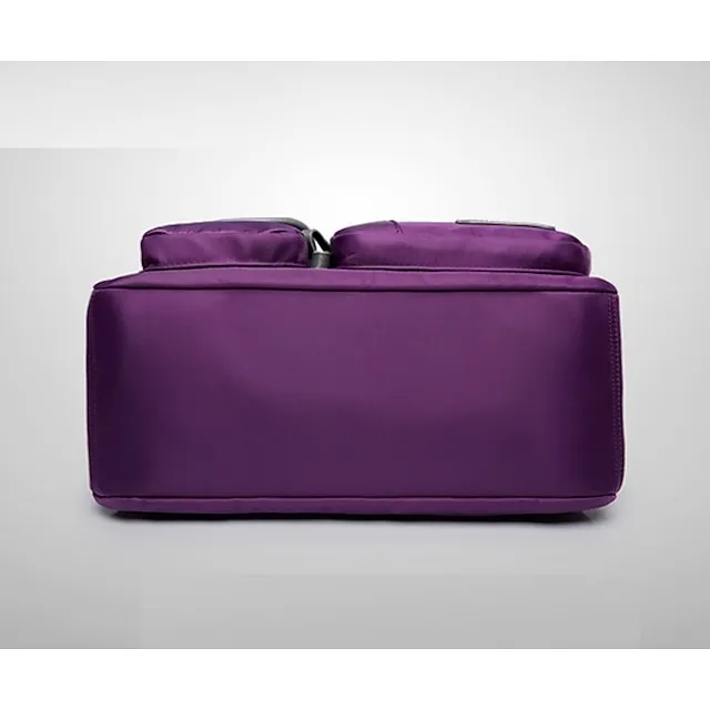 Women's Handbag Nylon PU Leather Outdoor Event / Party Office & Career Color Block Black Red Blue