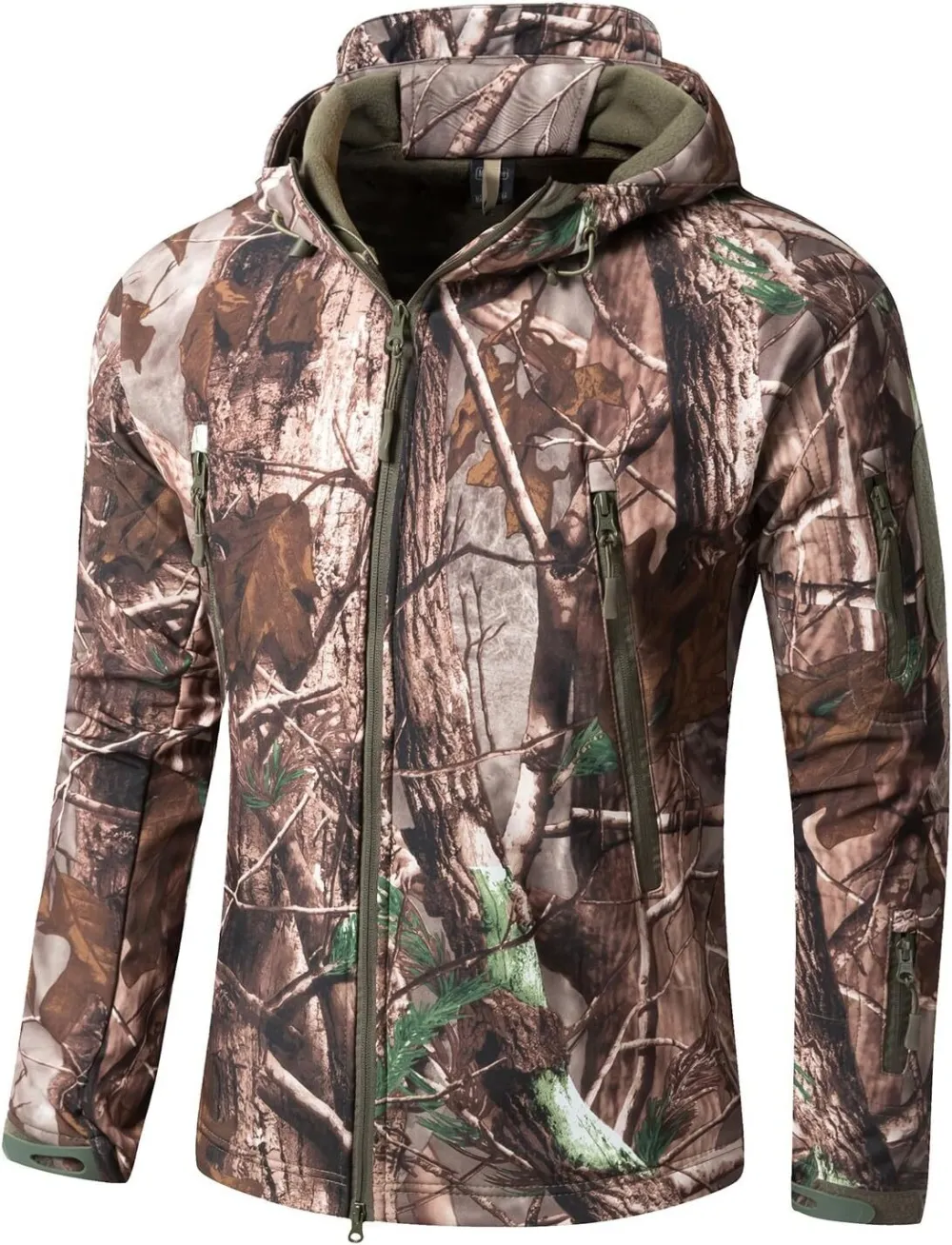 Men's Military Tactical Jackets Softshell Winter Warm Fleece Hooded Coat Outdoor Hiking Hunting Jacket