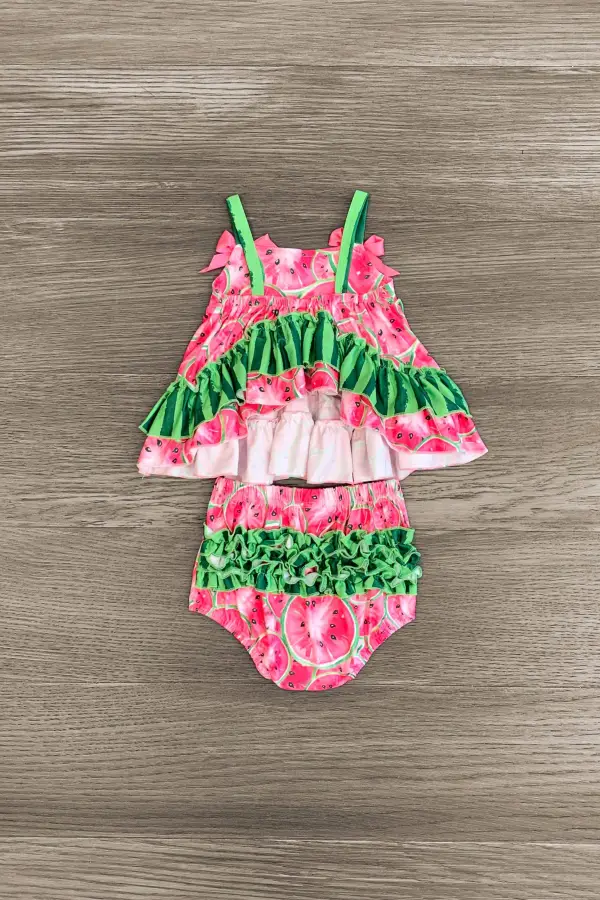 Pink Watermelon Bloomer Set